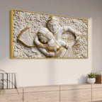 Radha Krishna Eternal Embrace 3D Canvas Wall Painting