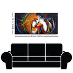 Radha Krishna Face Abstract Texture Canvas Wall Painting