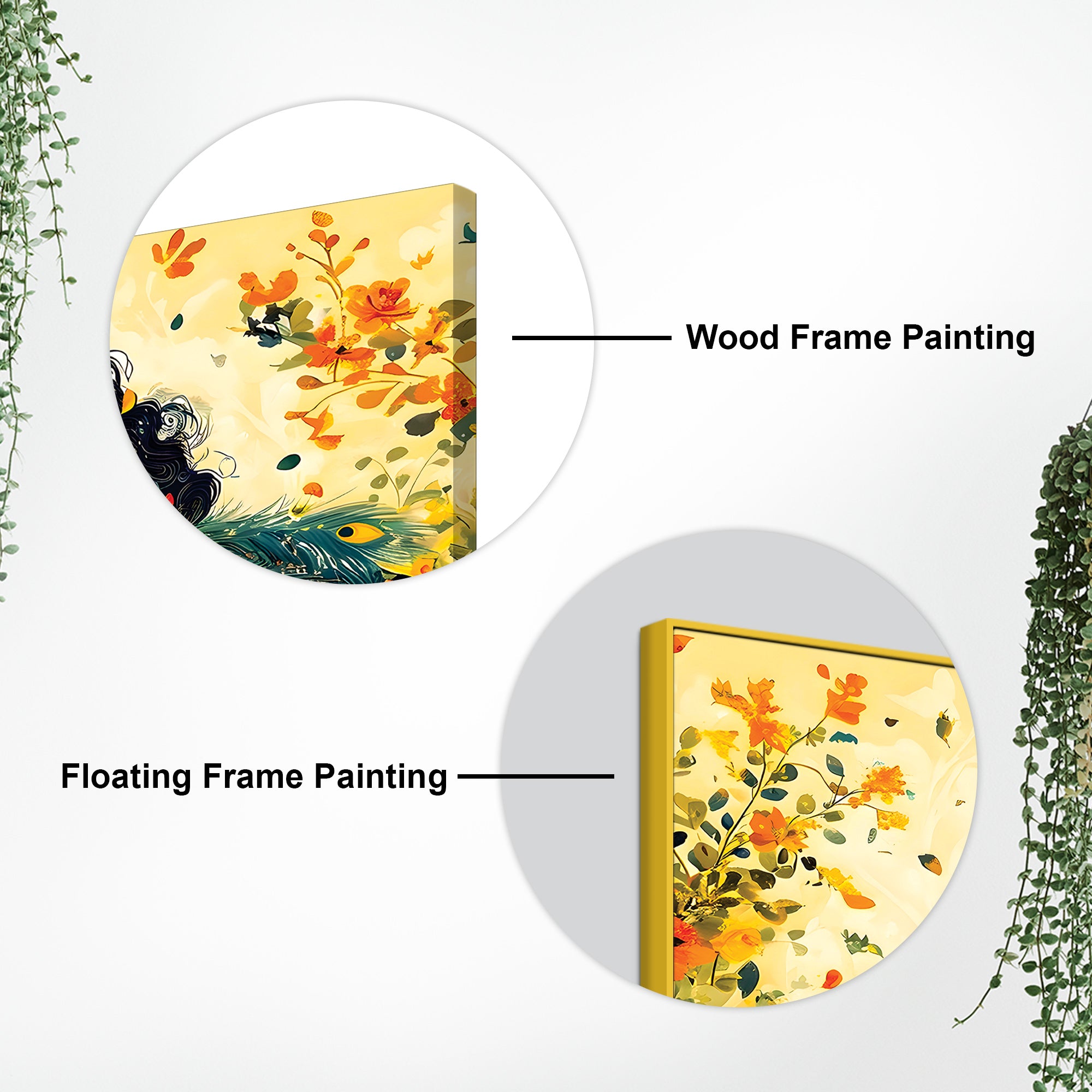 Radha Krishna Floral Spiritual Canvas Wall Painting for Home Decor