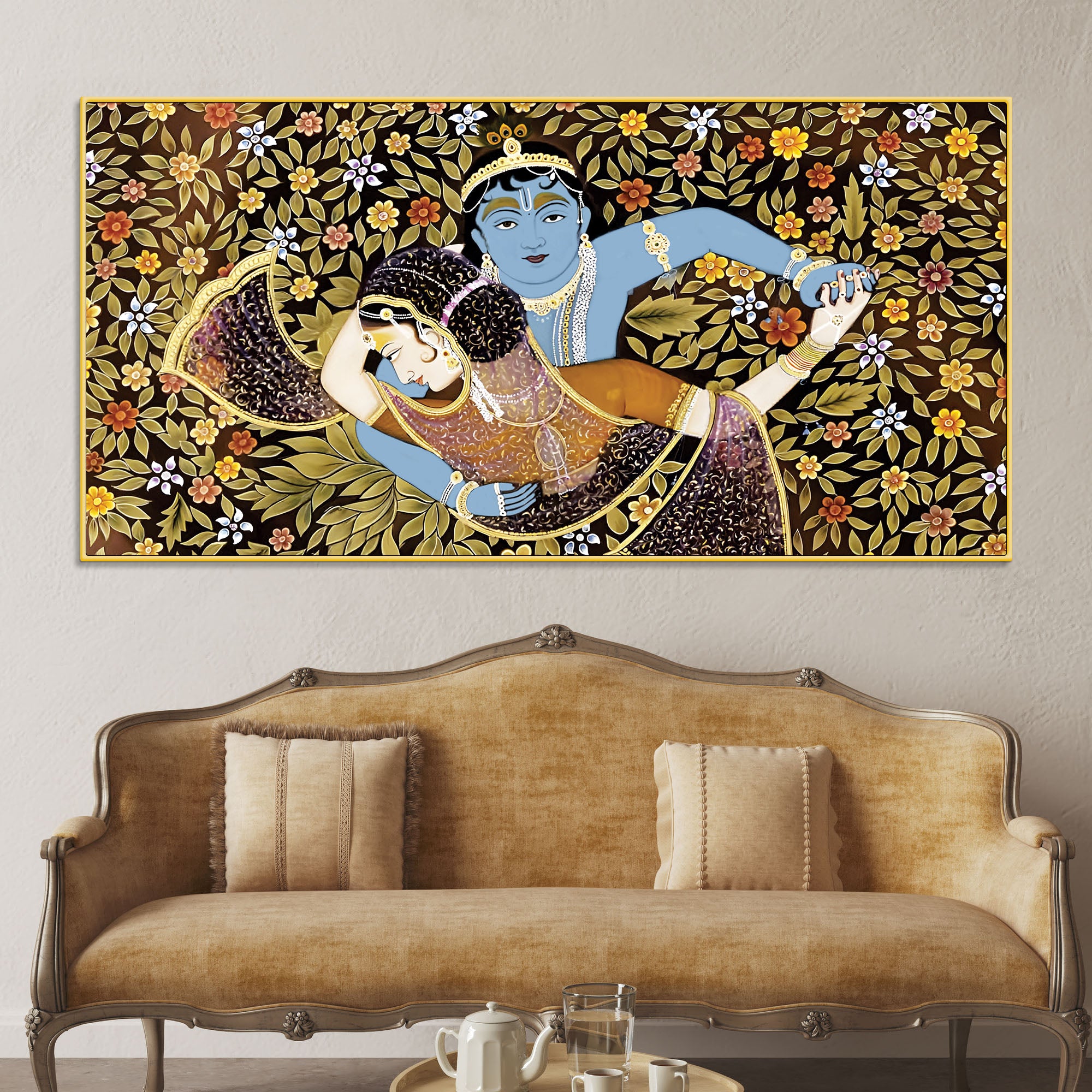 Radha Krishna Love Pichwai Style Premium Wall Painting