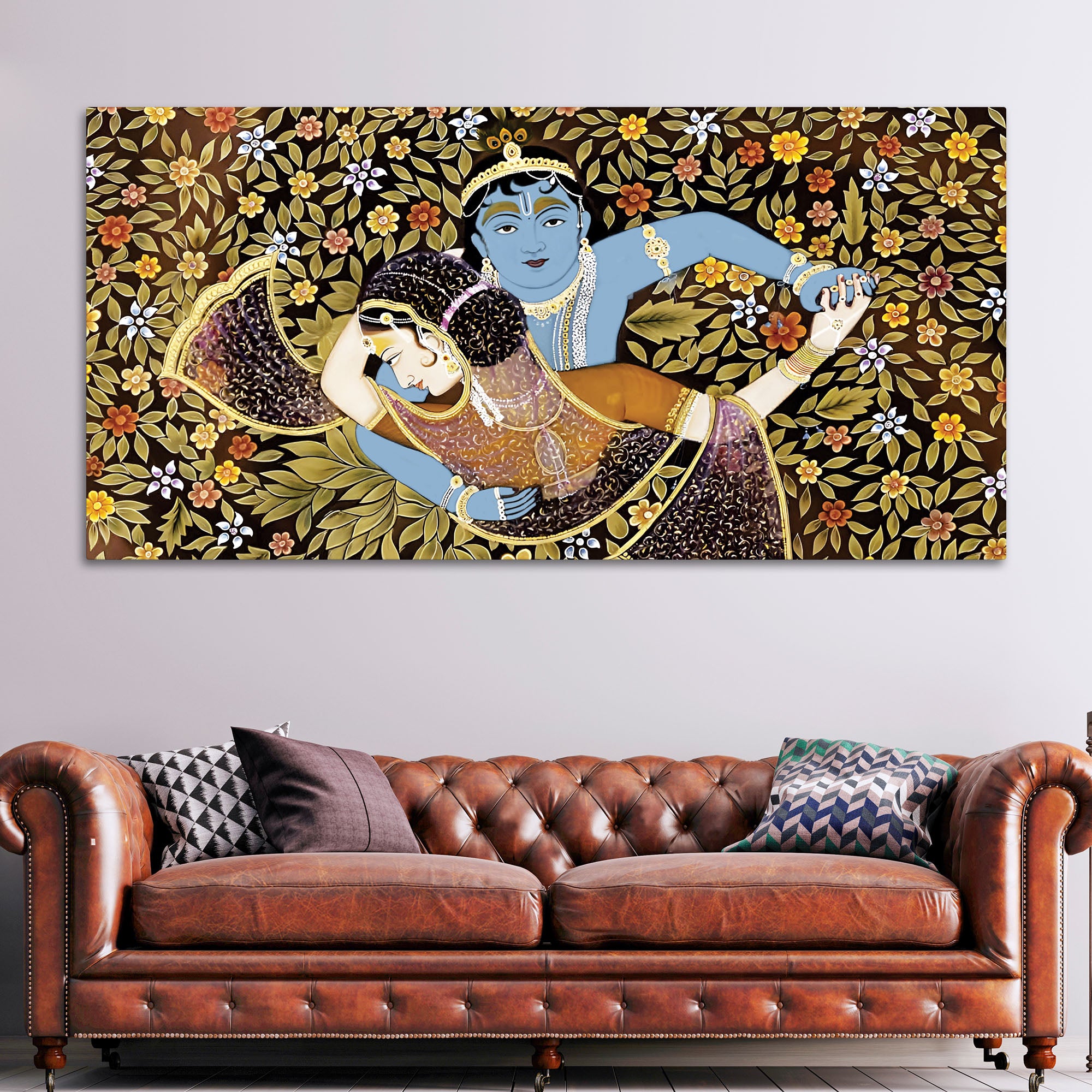 Radha Krishna Love Pichwai Style Premium Wall Painting