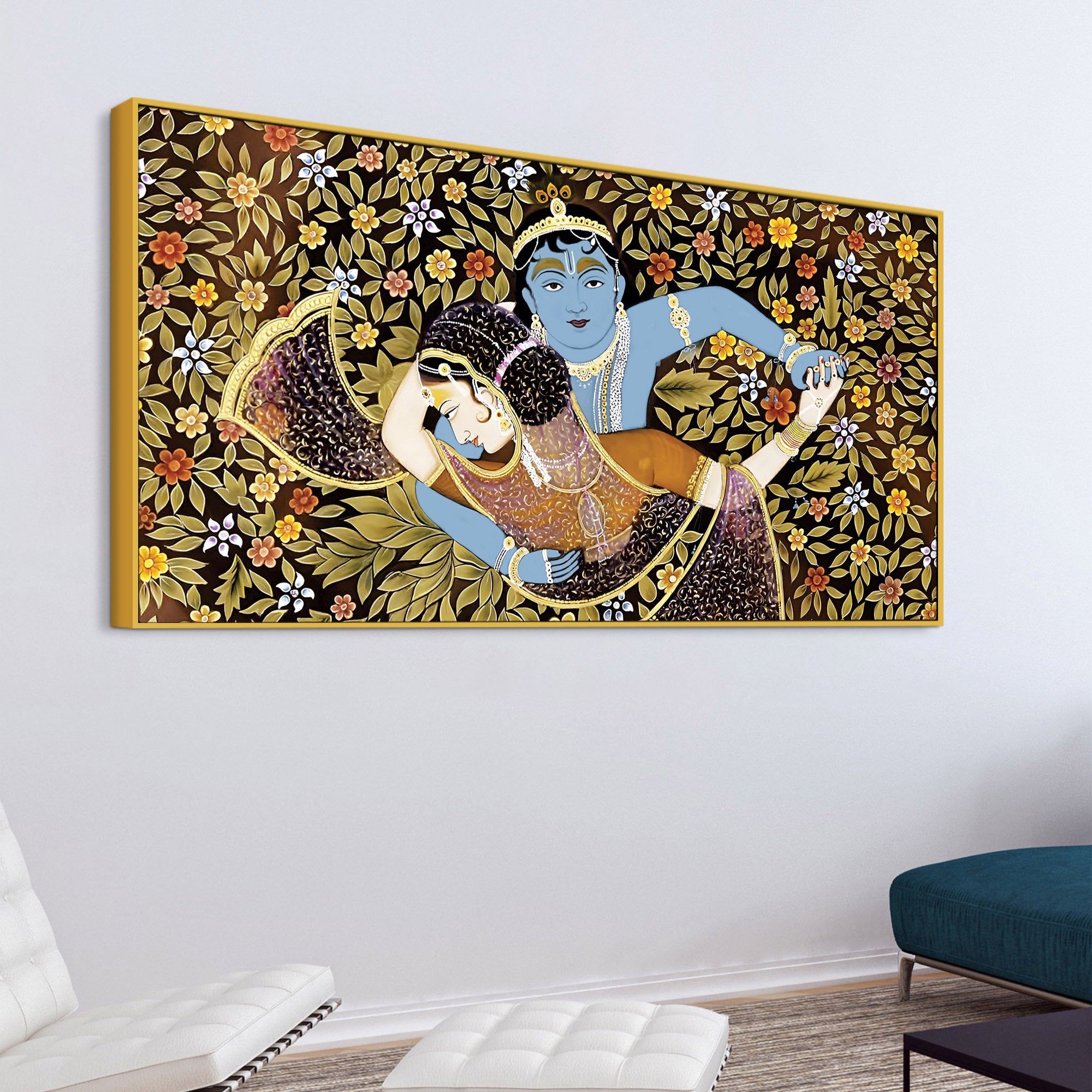 Radha Krishna Love Pichwai Style Premium Wall Painting