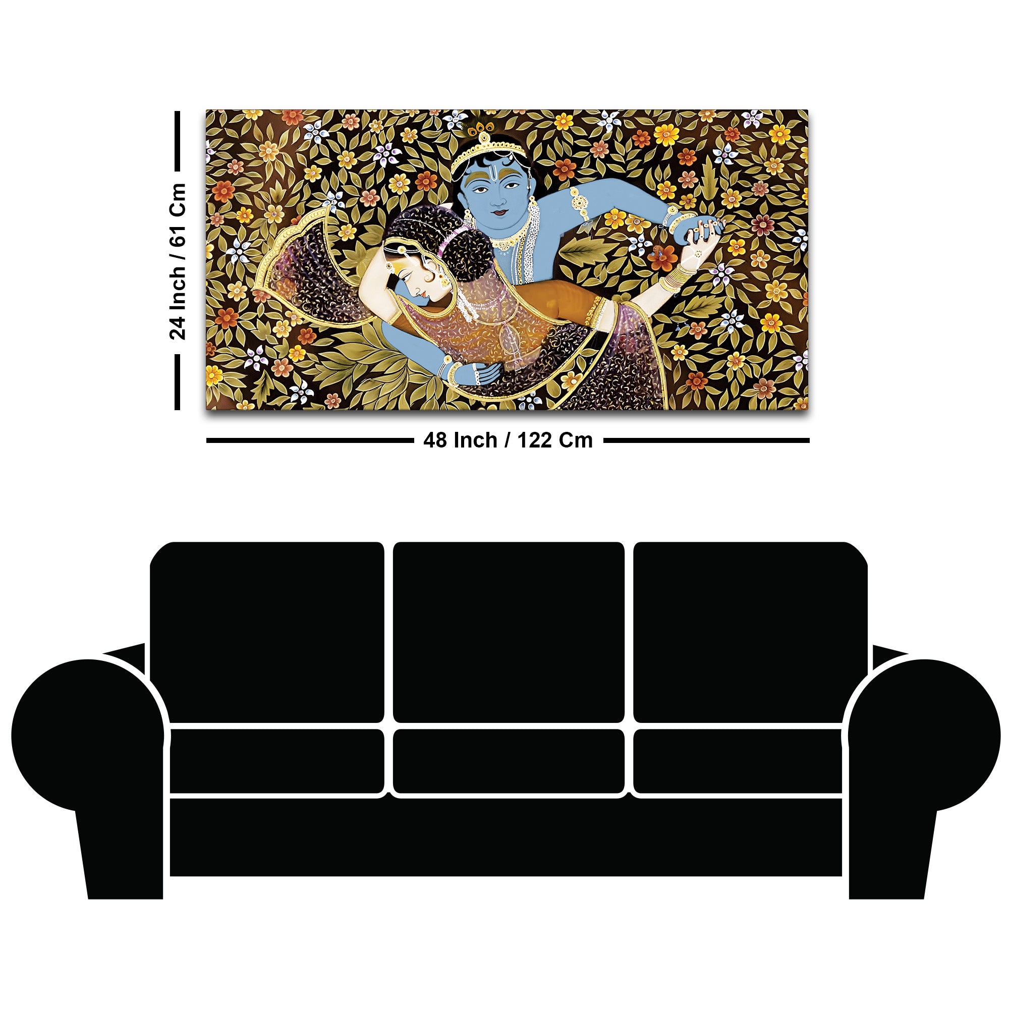 Radha Krishna Love Pichwai Style Premium Wall Painting