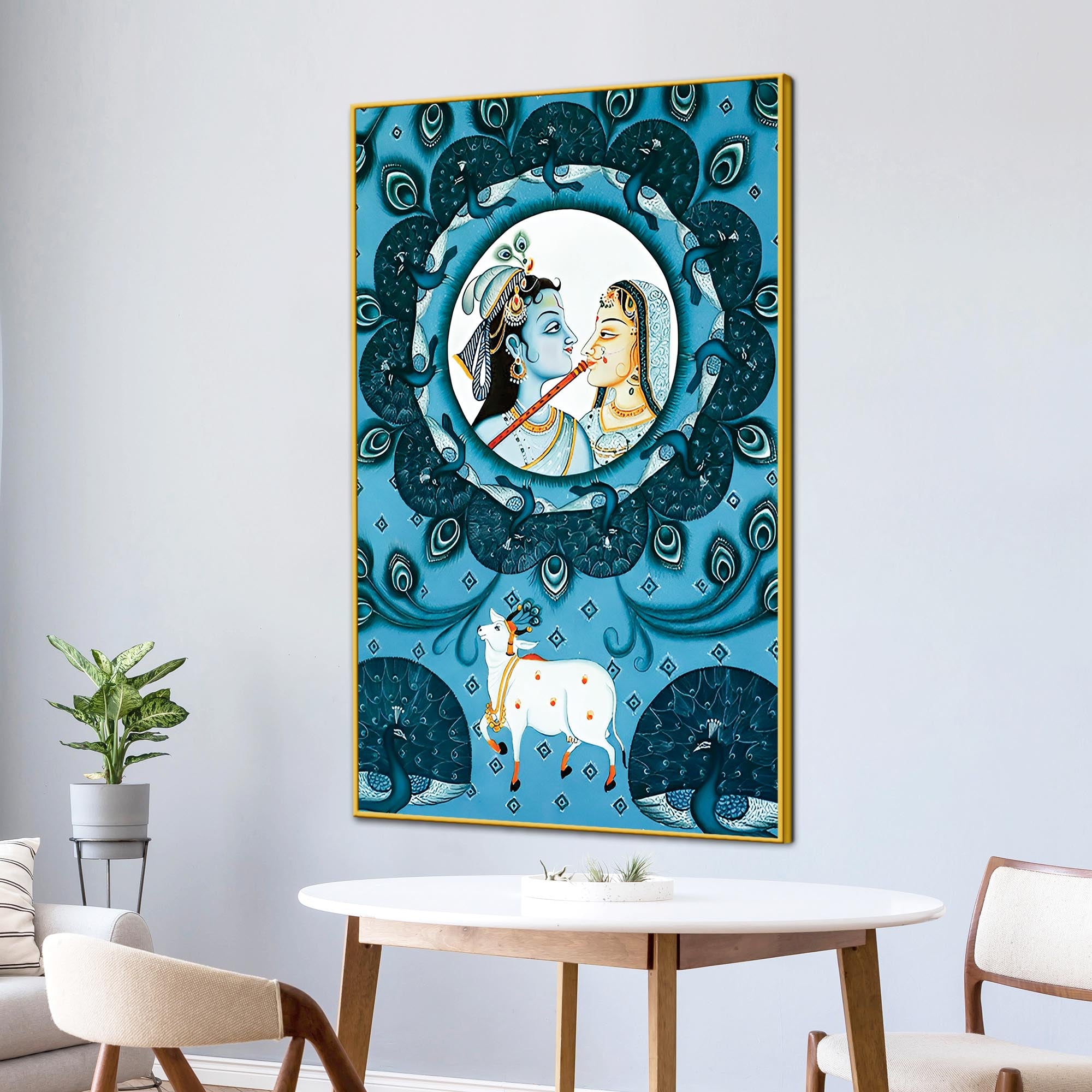 Radha Krishna Love Scene Pichwai Painting | Nathdwara Art