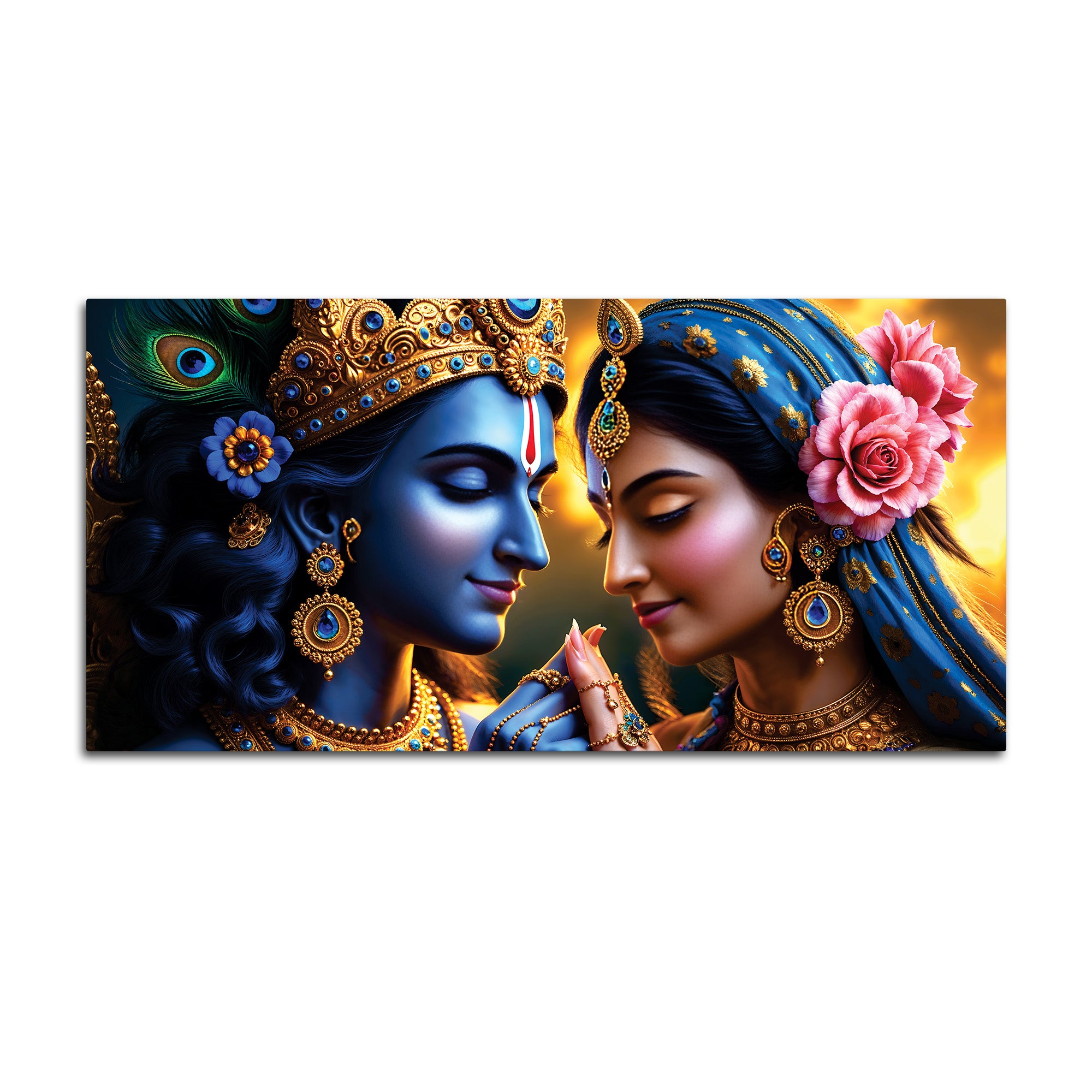 Radha Krishna Luxury Canvas Painting for Spiritual Wall Decor