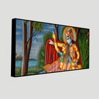 Radha Krishna Madhubani Premium Canvas Wall Painting