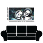 Radha Krishna Modern Grey Textured Canvas Wall Painting