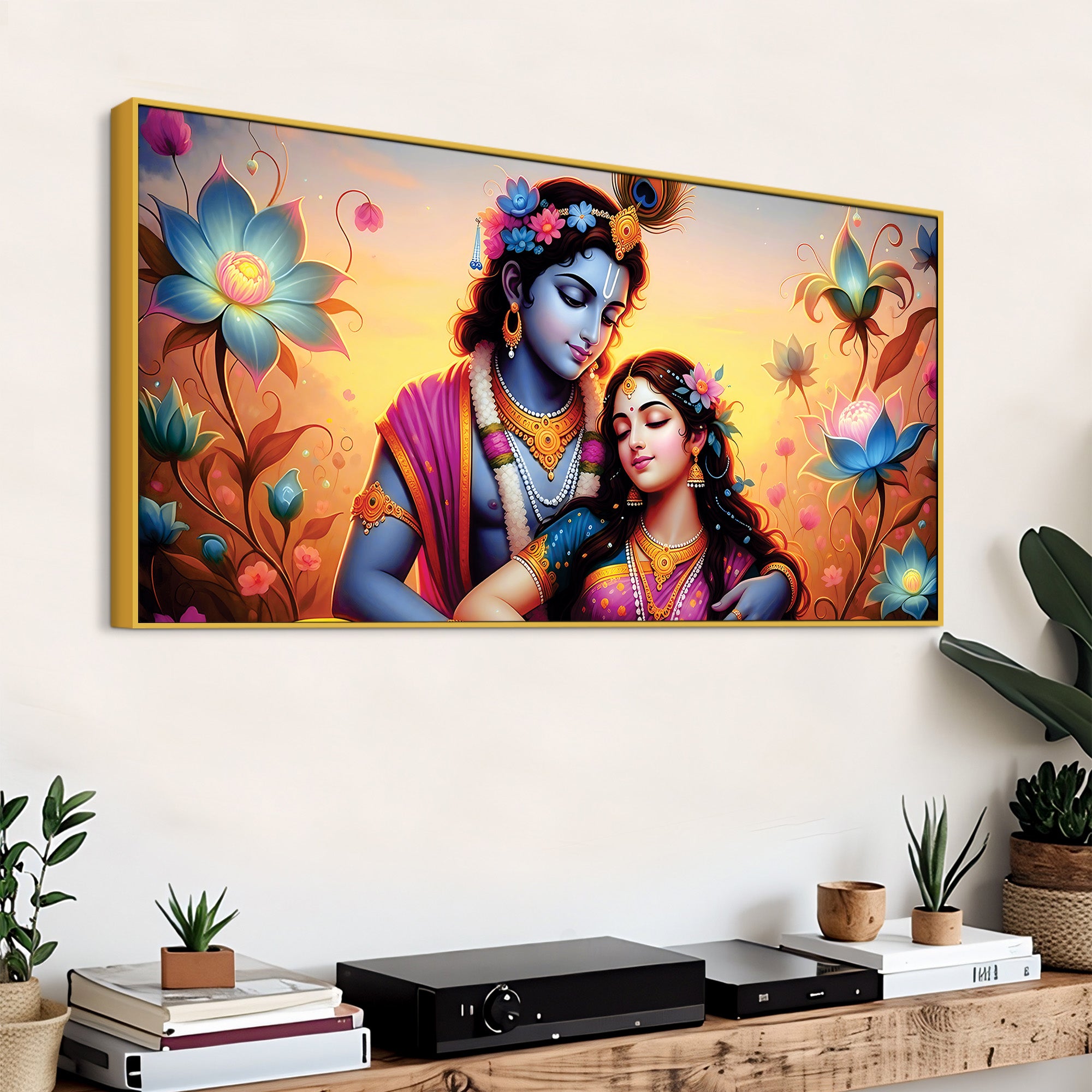 Radha Krishna Modern Wall Art Canvas Wall Painting