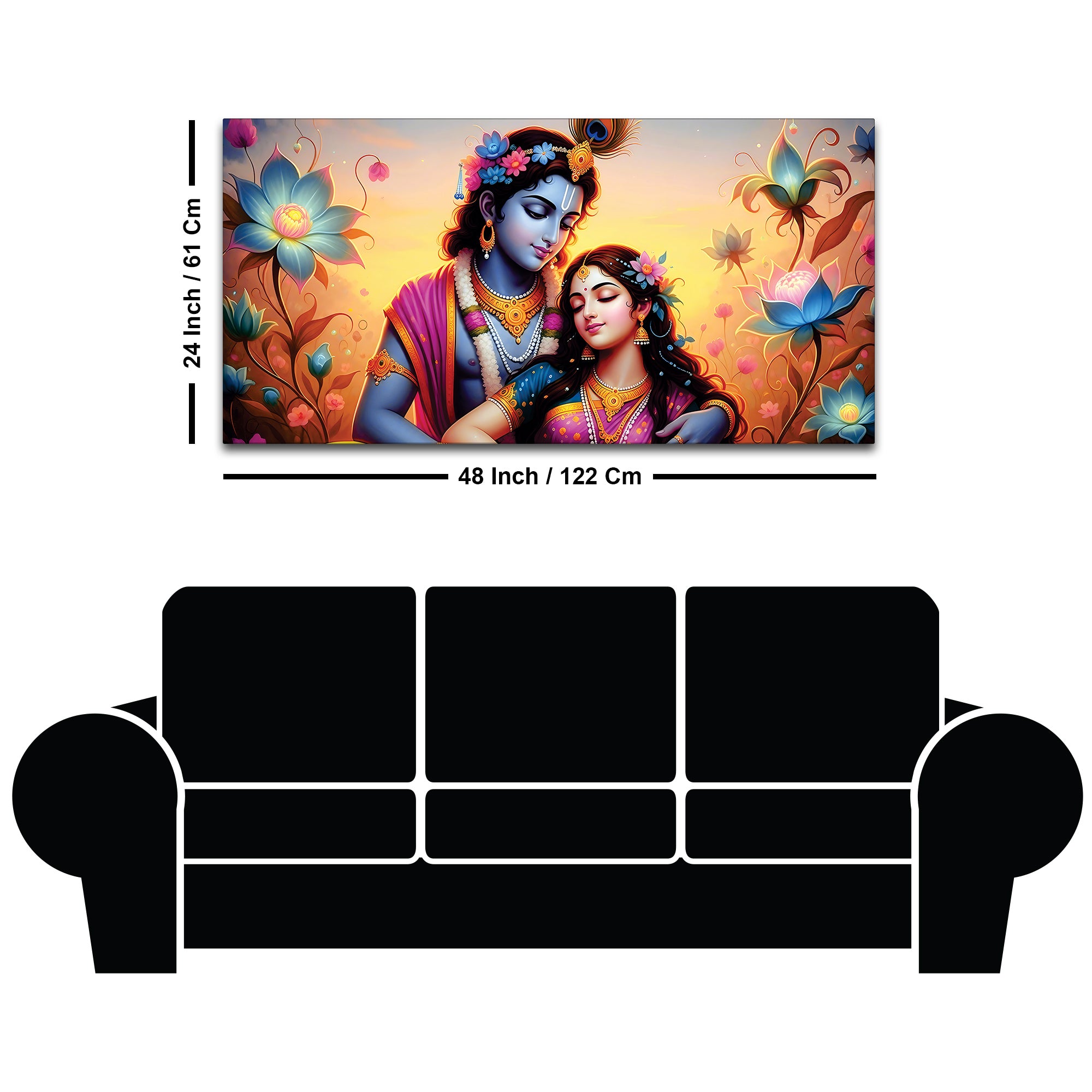 Radha Krishna Modern Wall Art Canvas Wall Painting
