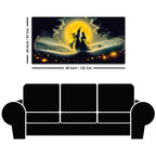 Radha Krishna Moonlight Devotional Painting Wall Art