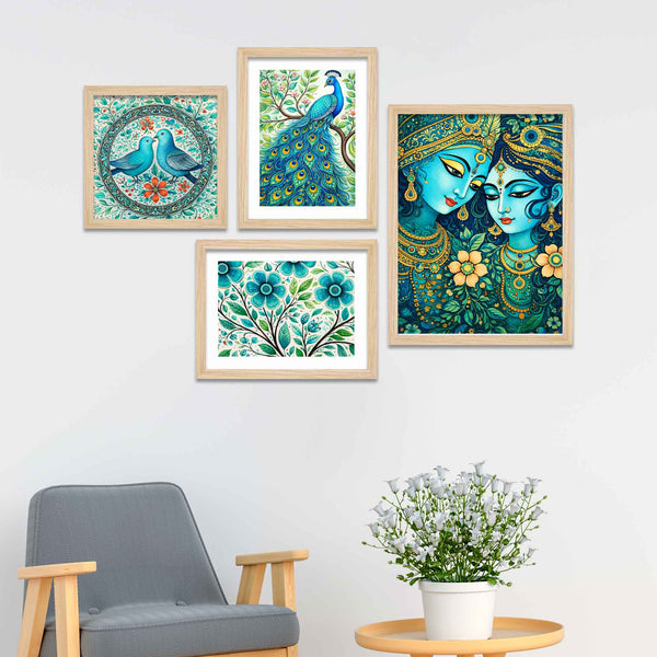 radha-krishna-nature-wall-frame-set-of-four