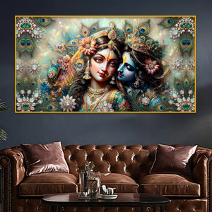 radha-krishna-peacock-feather-wall-art-crystal-glass-painting