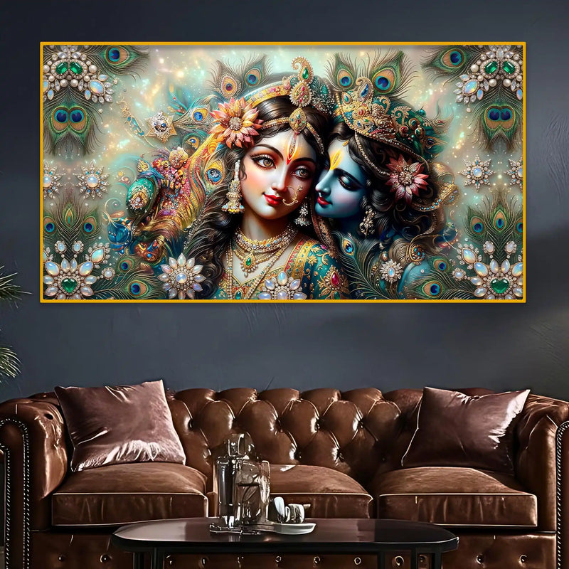 radha-krishna-peacock-feather-wall-art-crystal-glass-painting