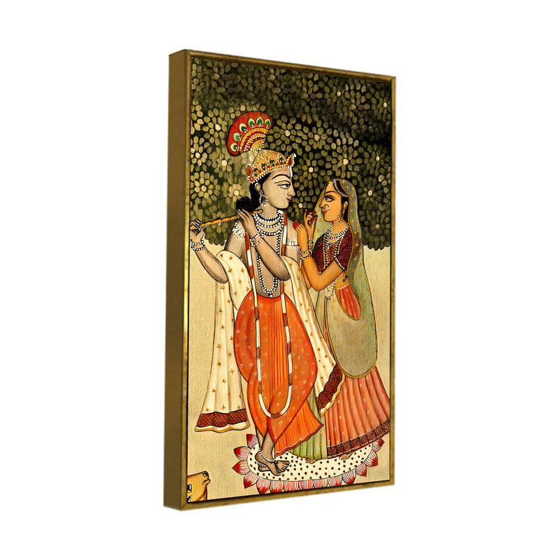 Radha Krishna Pichwai Style Canvas Painting | Devotional Wall Art