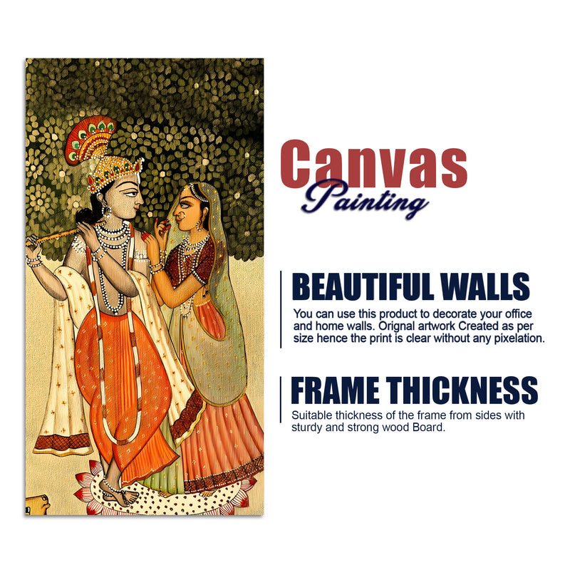 Radha Krishna Pichwai Style Canvas Painting | Devotional Wall Art