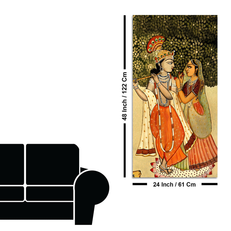 Radha Krishna Pichwai Style Canvas Painting | Devotional Wall Art