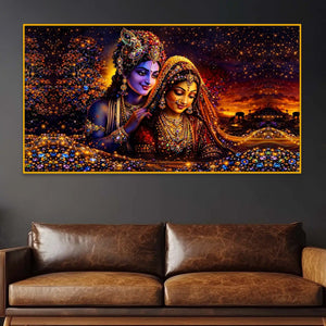 Radha Krishna Premium Crystal Glass Wall Painting