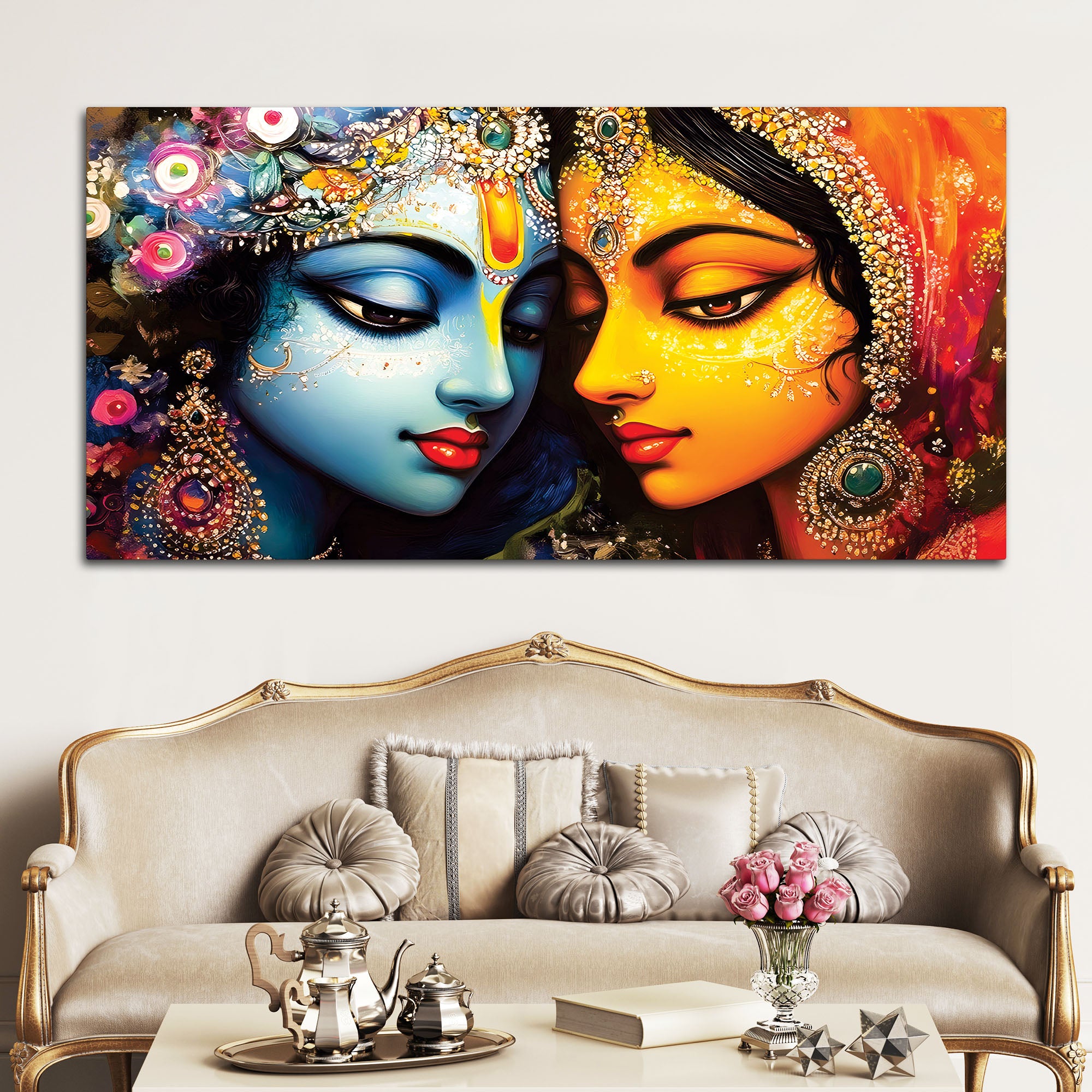 Radha Krishna Premium Spiritual Canvas Painting for Home Decor