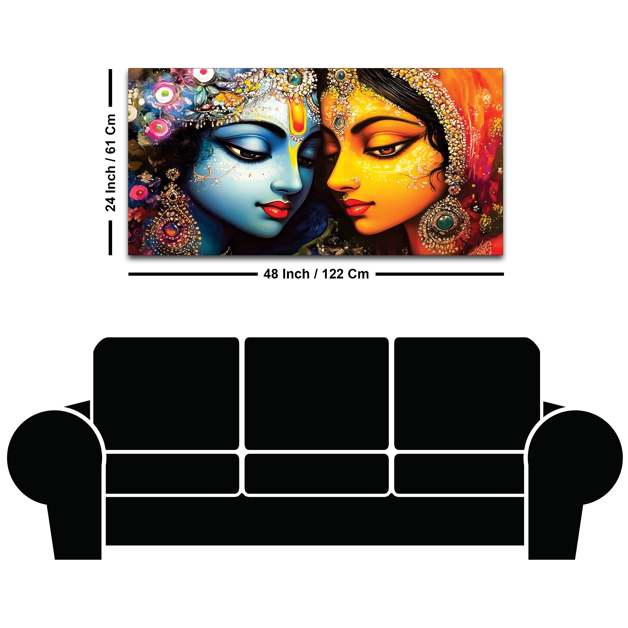 Radha Krishna Premium Spiritual Canvas Painting for Home Decor