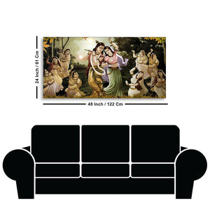 Radha Krishna Raas Leela Canvas Wall Painting