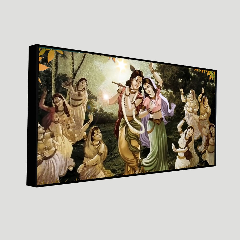 Radha Krishna Raas Leela Canvas Wall Painting