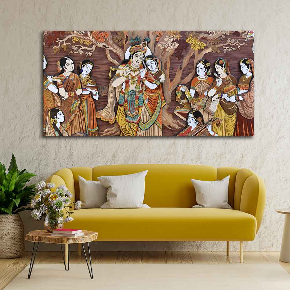 radha krishna canvas painting