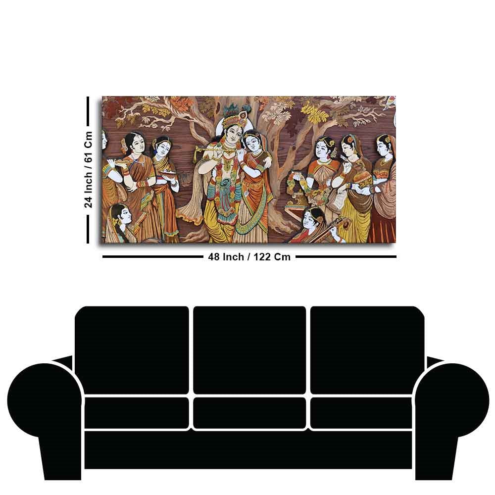 Large canvas Krishna painting