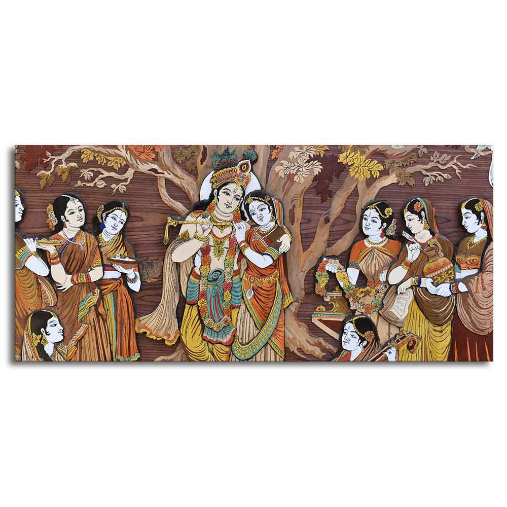 radha krishna rasleela wall painting