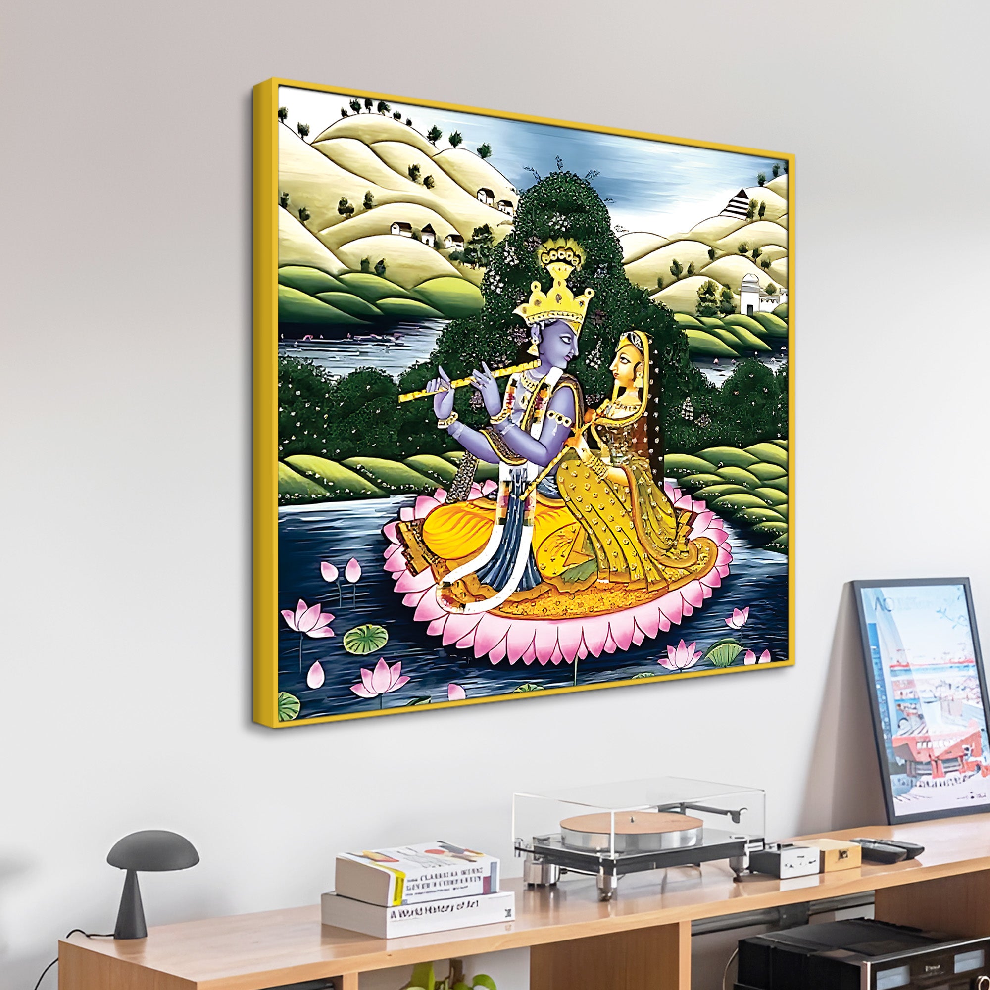 Radha Krishna Romantic Pichwai Painting |Premium Wall Décor