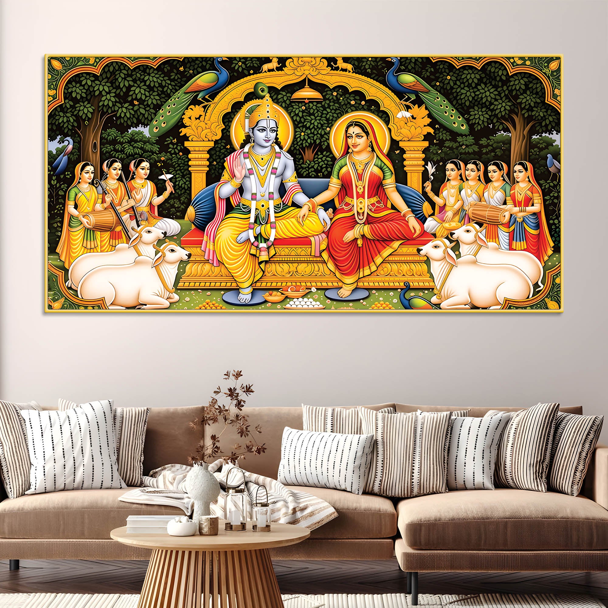 Radha Krishna Royal Darbar Spiritual Painting