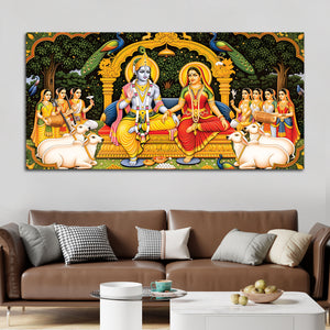 Radha Krishna Royal Darbar Spiritual Painting