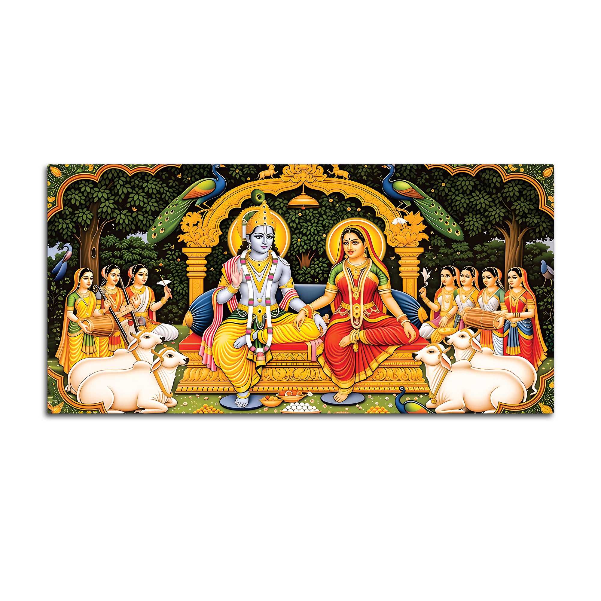 Radha Krishna Royal Darbar Spiritual Painting