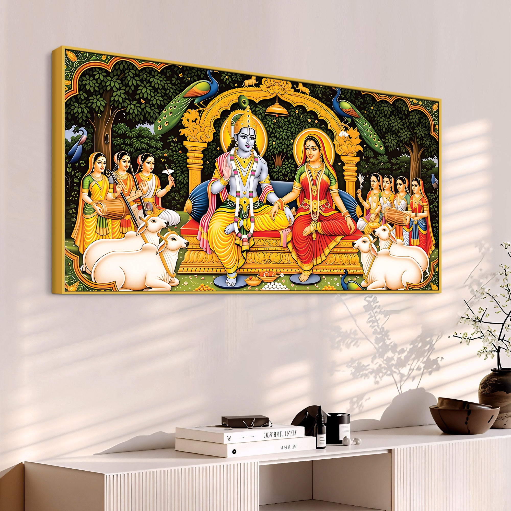 Radha Krishna Royal Darbar Spiritual Painting