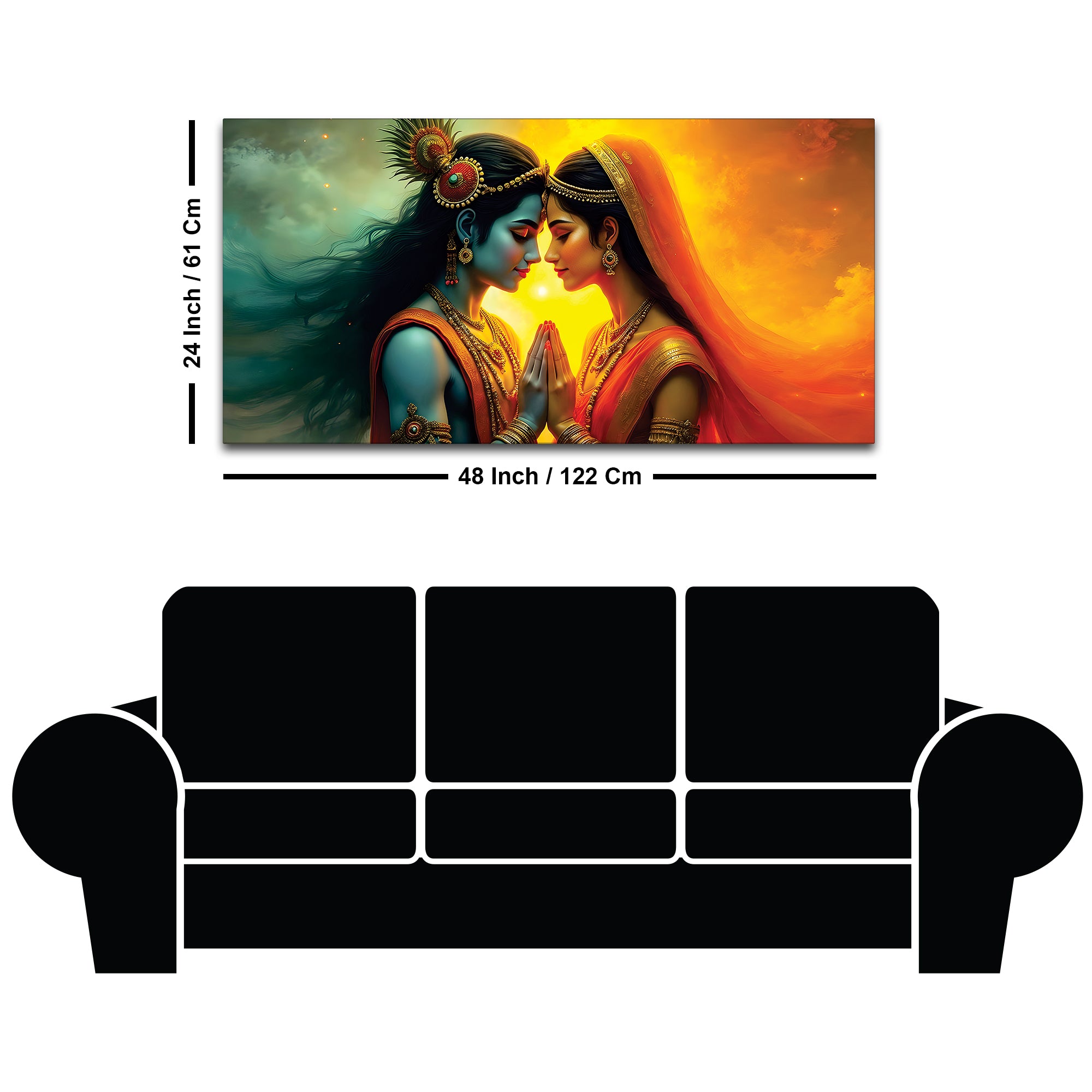 Radha Krishna Serene Canvas Wall Painting for Living Room