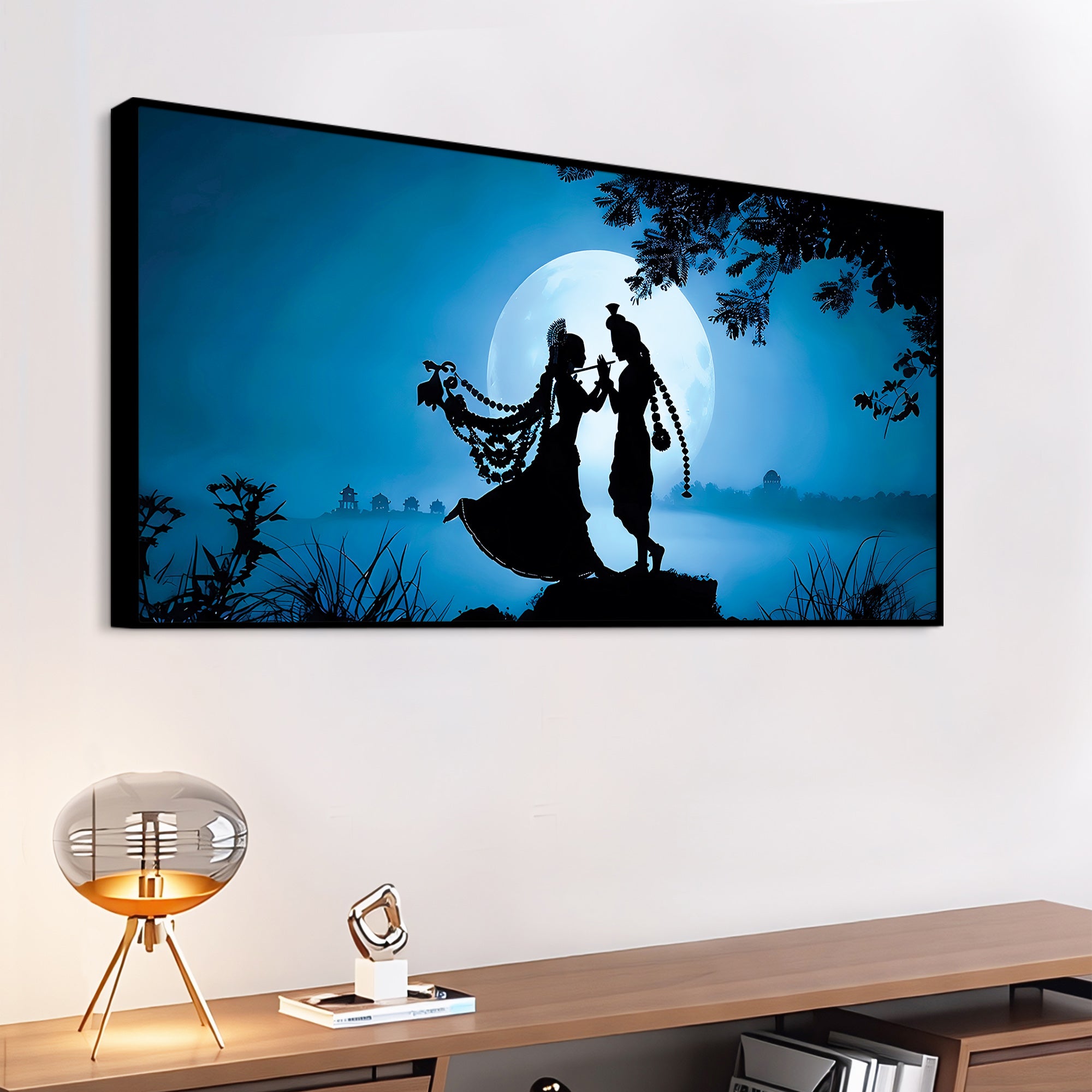 Radha Krishna Spiritual Canvas Painting for Home Decoration