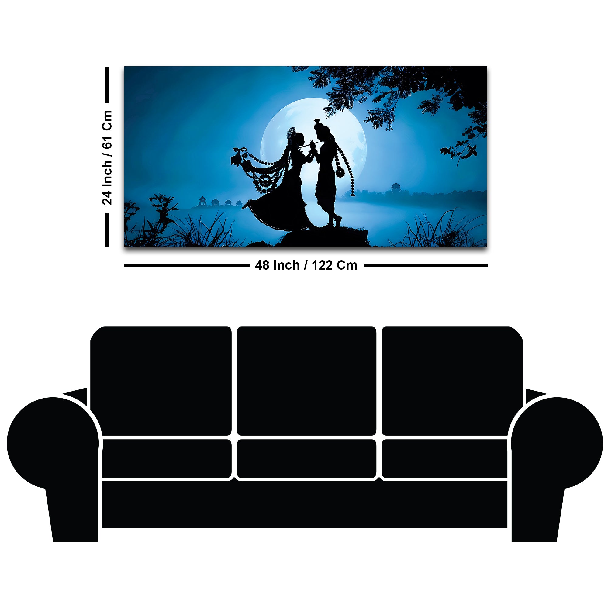 Radha Krishna Spiritual Canvas Painting for Home Decoration