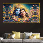 Radha Krishna Spiritual Crystal Glass Painting for Spiritual Home Décor