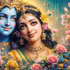 Radha Krishna Spiritual Crystal Glass Painting for Spiritual Home Décor