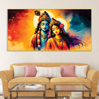 Radha Krishna Traditional Indian Art Painting Wall Décor