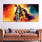 Radha Krishna Traditional Indian Art Painting Wall Décor