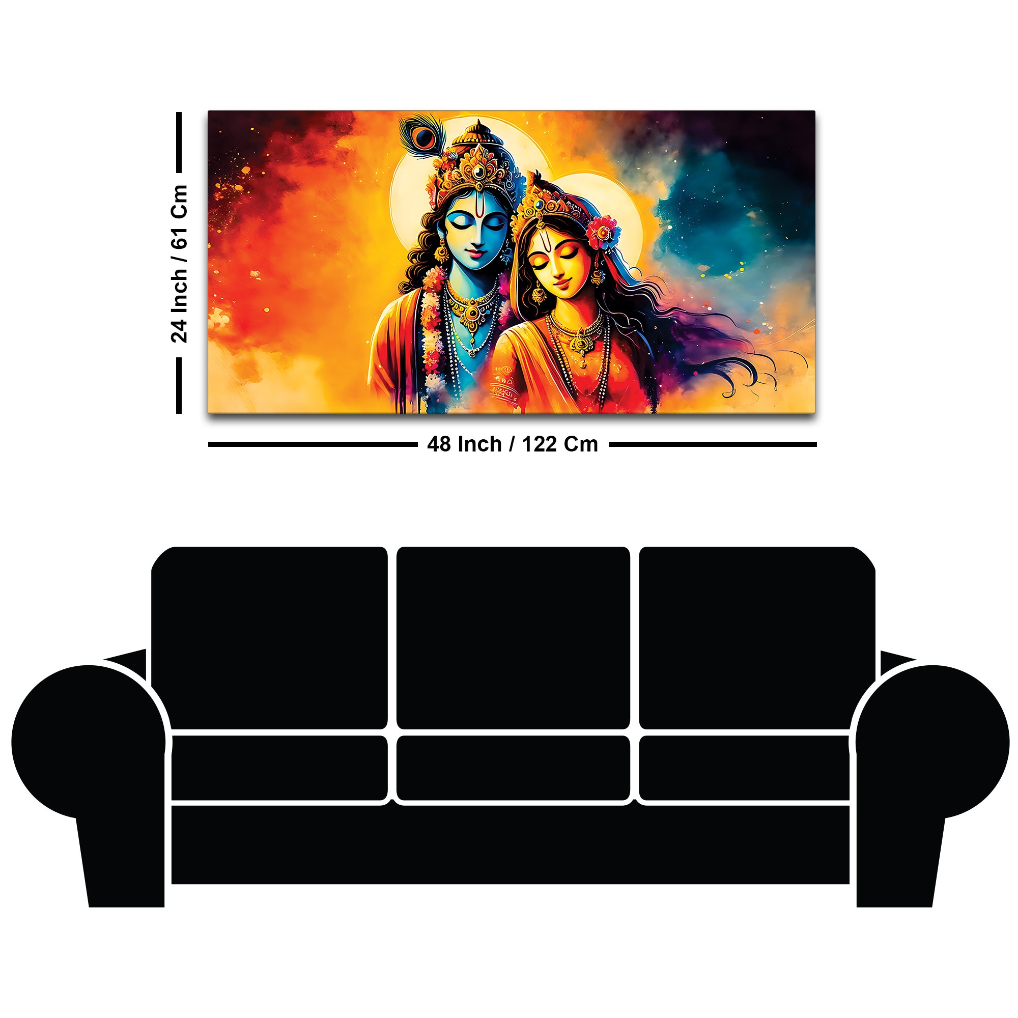 Radha Krishna Traditional Indian Art Painting Wall Décor