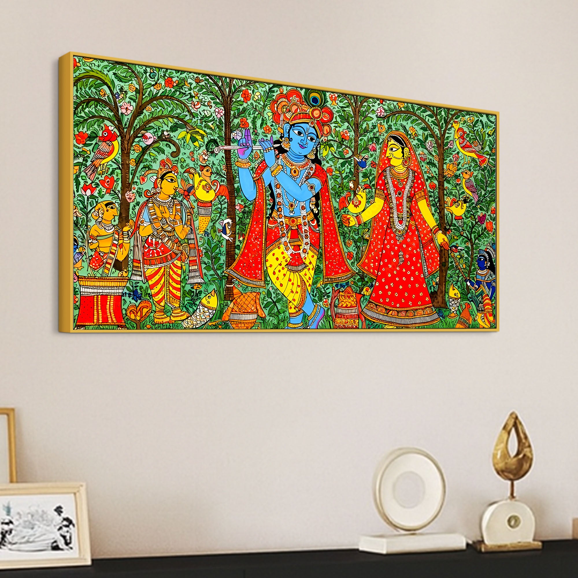 Radha Krishna Wall Painting | Ethnic Home Décor