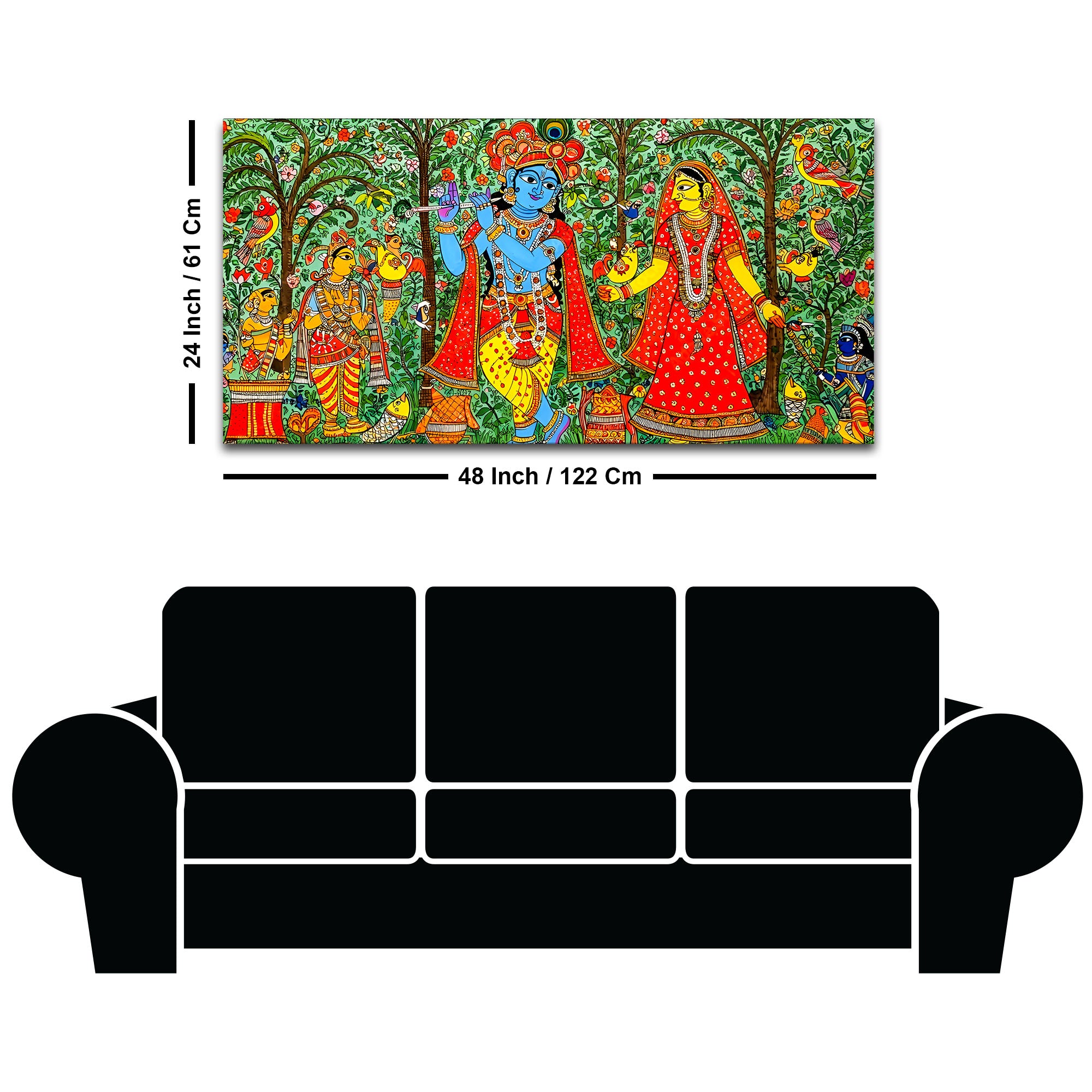 Radha Krishna Wall Painting | Ethnic Home Décor