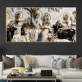 Radha Krishna with Sacred Cows 3D Canvas Wall Painting