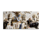 Radha Krishna with Sacred Cows 3D Canvas Wall Painting