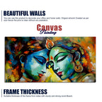 Radha Rani with Krishna Colorful Art Canvas Wall Painting