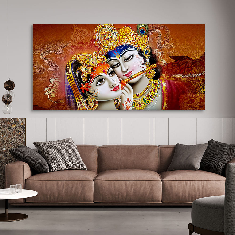 Radha Rani with Krishna Premium Wall Painting