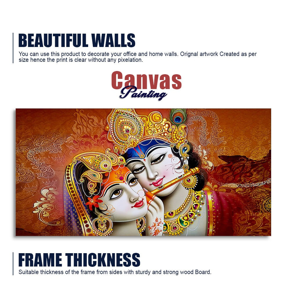 Radha Rani with Krishna Premium Wall Painting