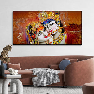 Radha Rani with Krishna Premium Wall Painting