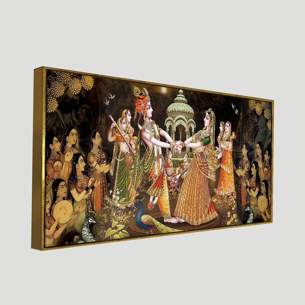 Radhe Krishna and Gopiya Rasleela Canvas Wall Painting